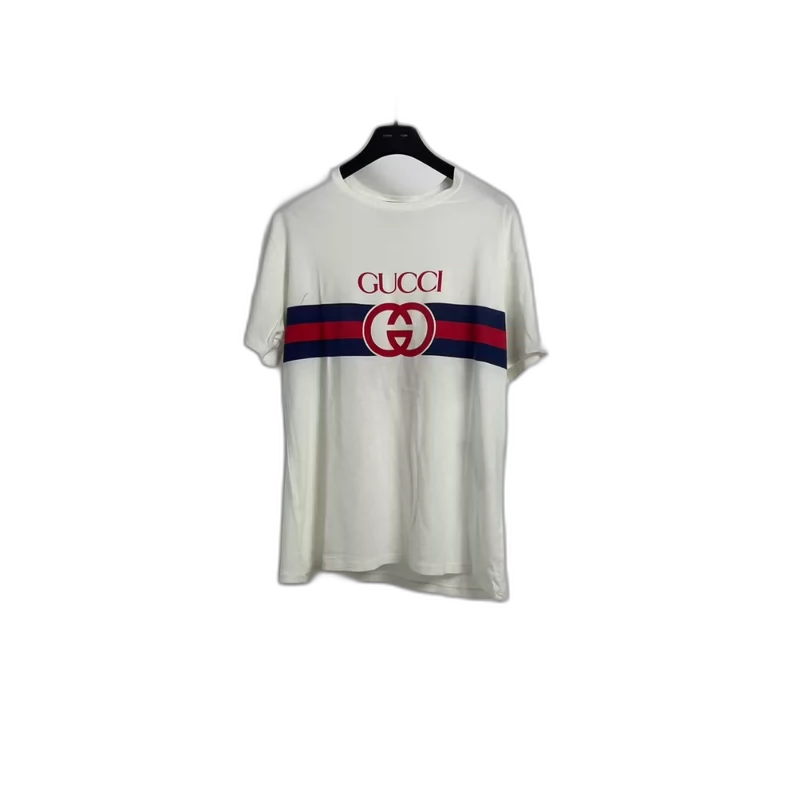 Gucci Red Blue Knit Logo T-shirt