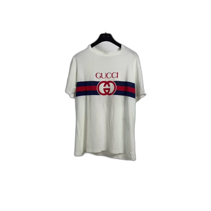 Gucci Red Blue Knit Logo T-shirt