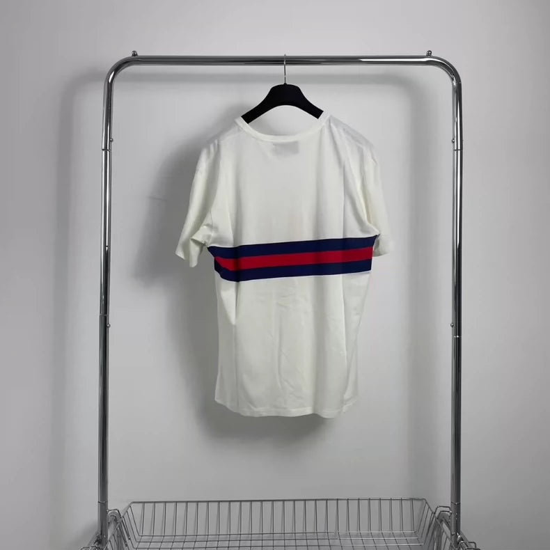 Gucci Red Blue Knit Logo T-shirt