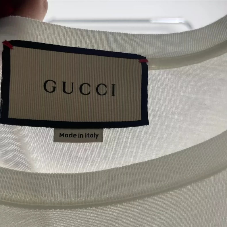 Gucci Red Blue Knit Logo T-shirt