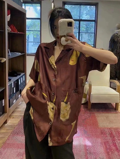 Uma Wang Silk Short Sleeve Shirt-zp