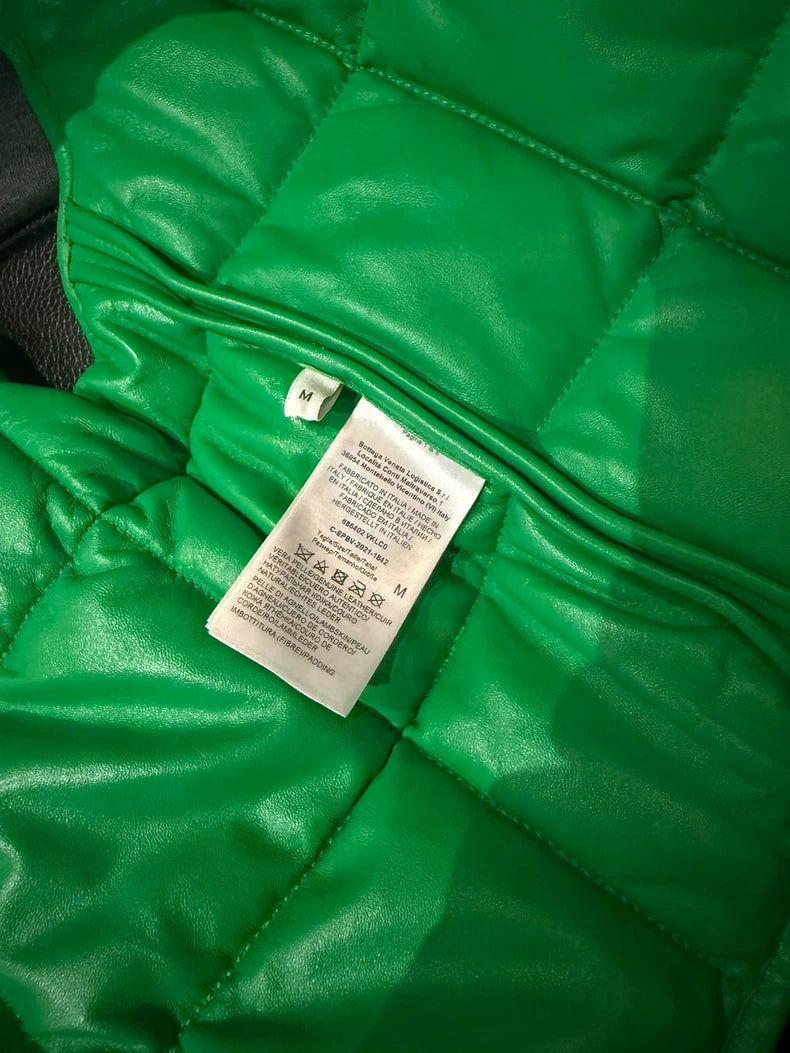 Bottega Veneta Green Leather Vest For Men Women