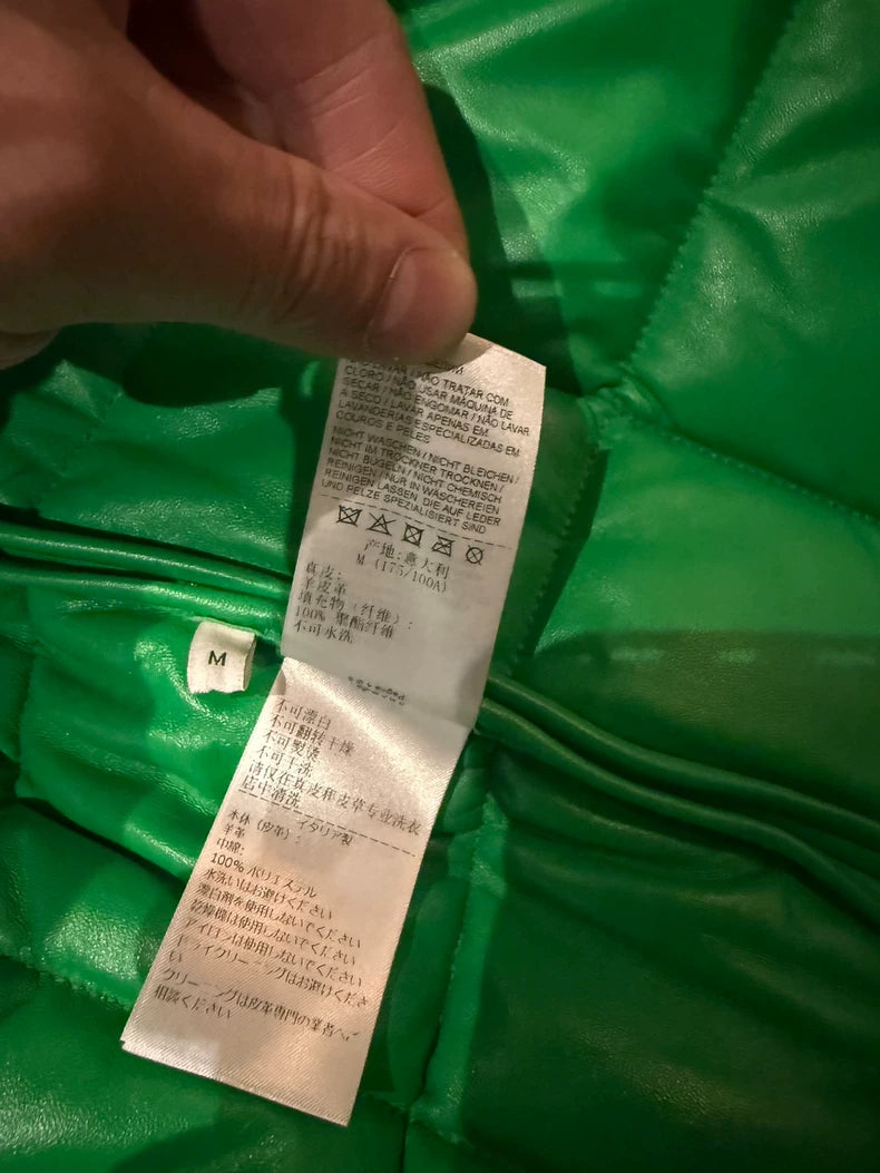 Bottega Veneta Green Leather Vest For Men Women