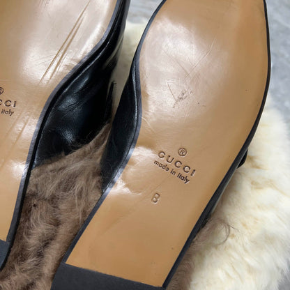Gucci Black Fur-Lined Loafers for Men 0079