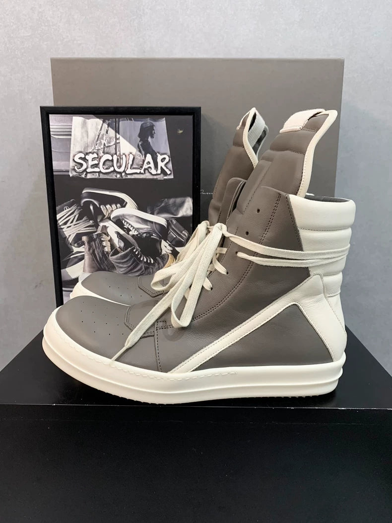 Gray Rick Owens Geobasket Sneakers for Men-yf