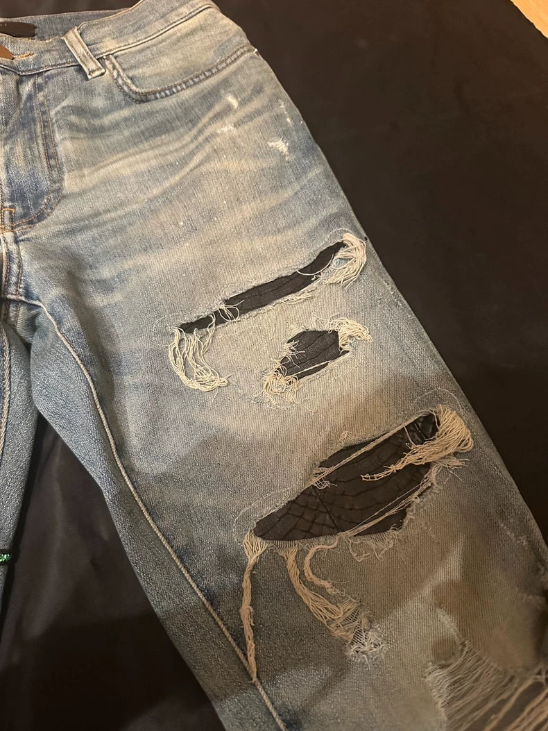 Amiri Art Patch Snake Jean
