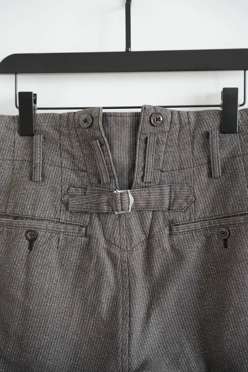 Yohji Yamamoto Grey Striped Trousers