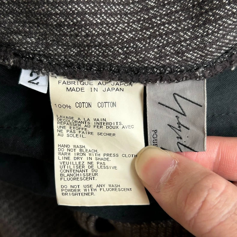 Yohji Yamamoto Grey Striped Trousers