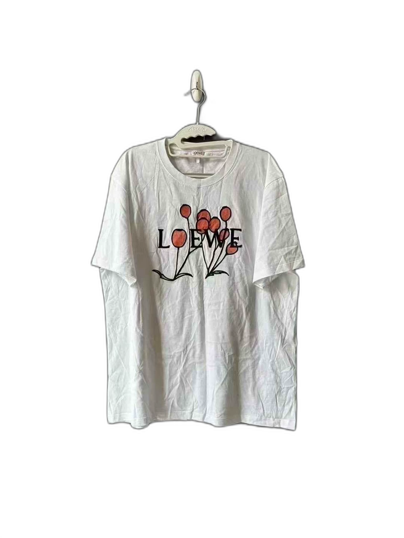 Loewe Floral Embroidery Short Sleeve T-Shirt