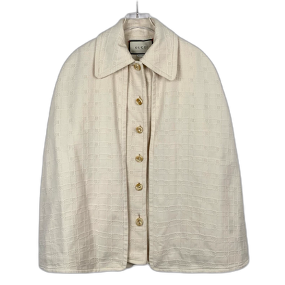 Gucci Cream Wool Blend Cape Coat