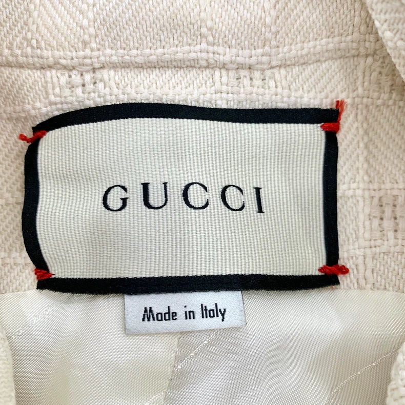 Gucci Cream Wool Blend Cape Coat