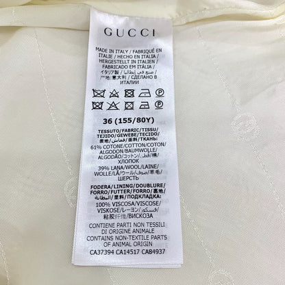 Gucci Cream Wool Blend Cape Coat