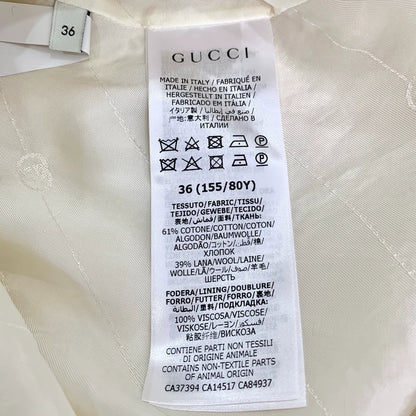 Gucci Cream Wool Blend Cape Coat