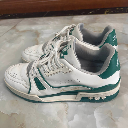 Louis Vuitton Casual Low-Top Sneakers in White Green 0079