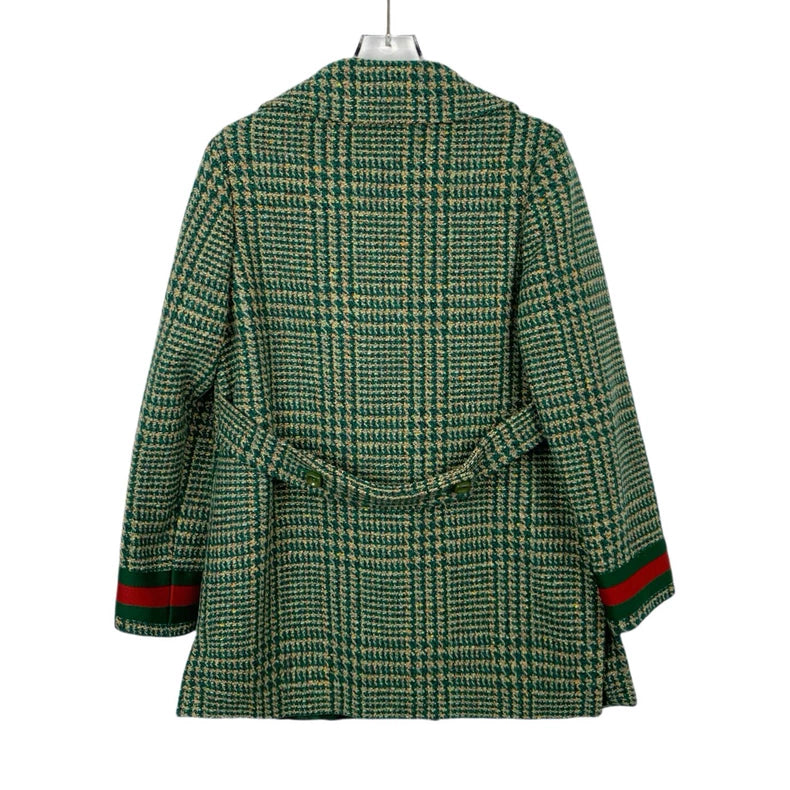 Green Houndstooth Wool Suit Jacket