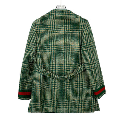 Green Houndstooth Wool Suit Jacket