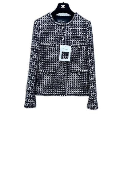 Chanel Black and White Tweed Jacket