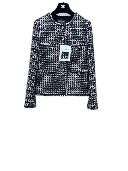 Chanel Black and White Tweed Jacket