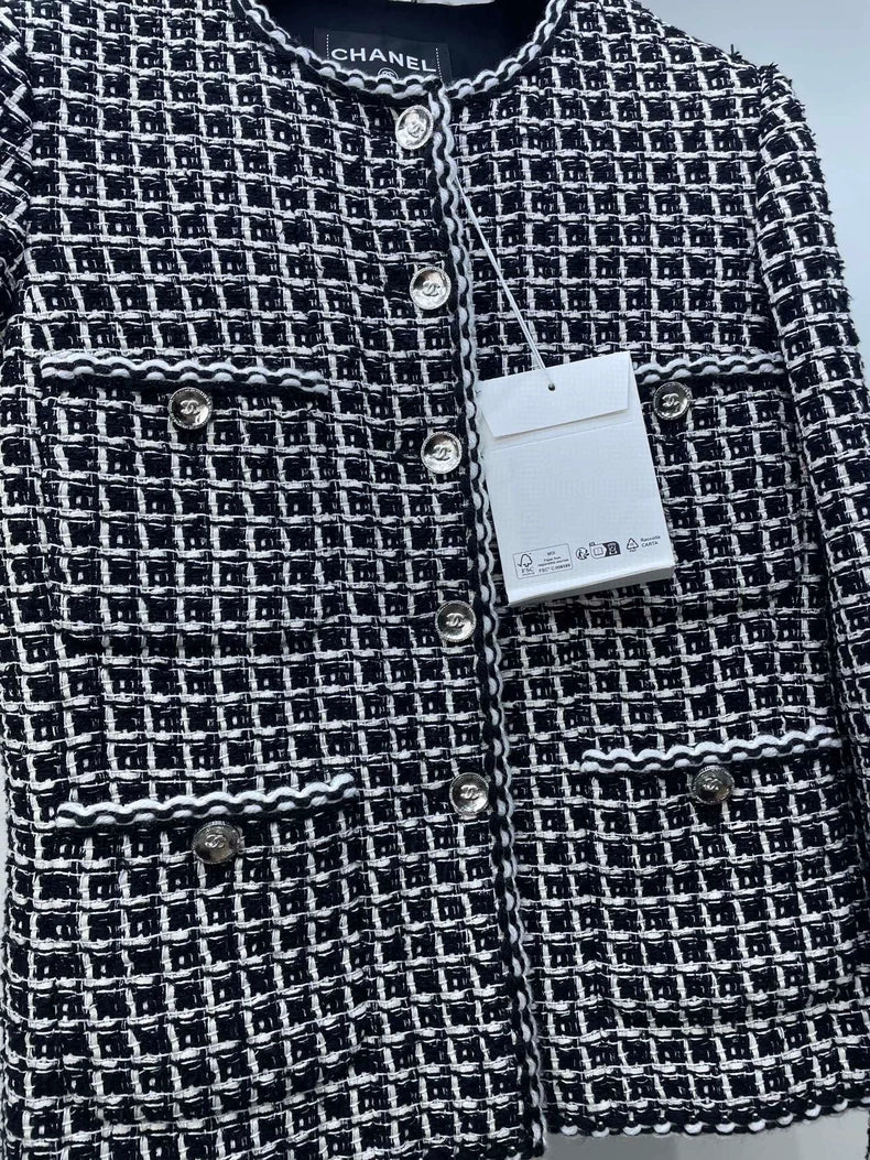 Chanel Black and White Tweed Jacket
