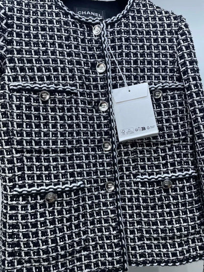 Chanel Black and White Tweed Jacket