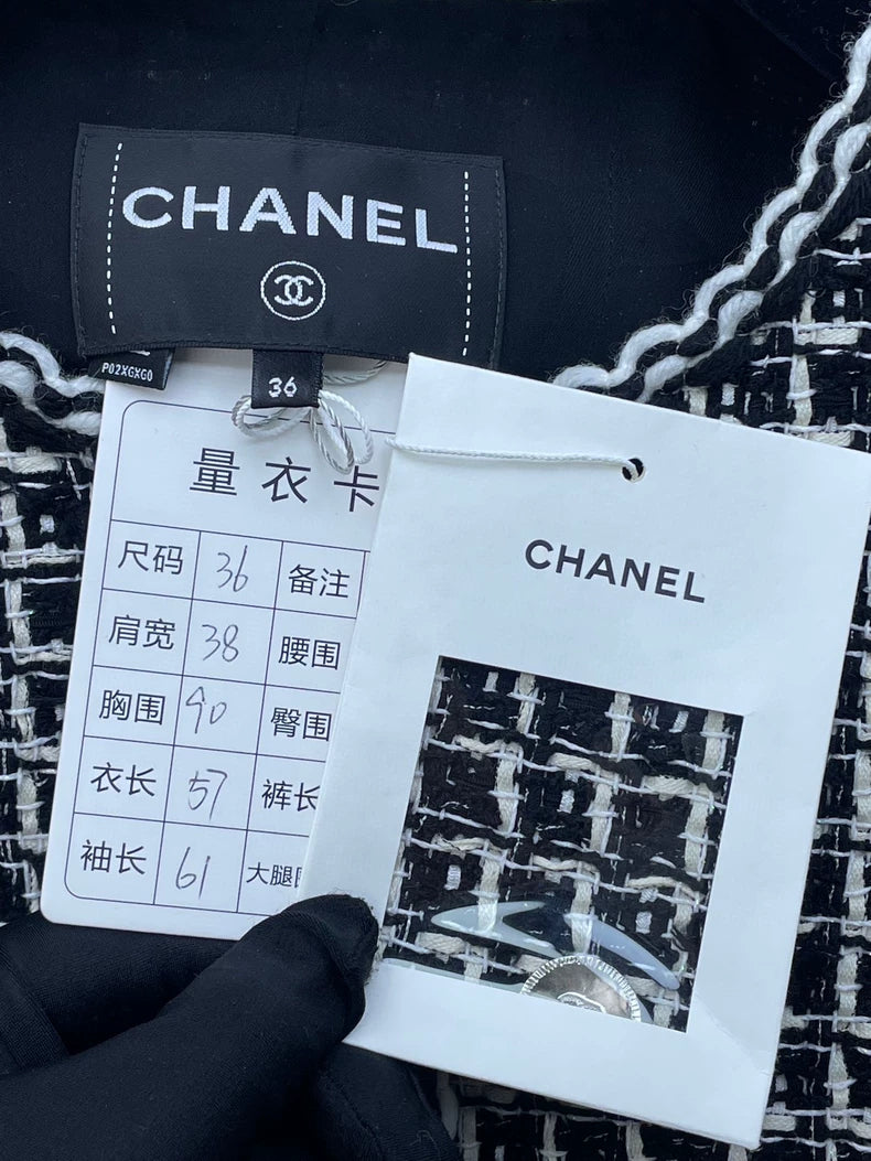 Chanel Black and White Tweed Jacket