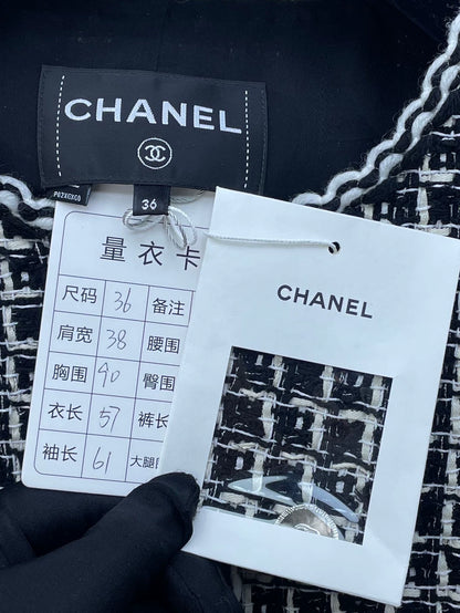 Chanel Black and White Tweed Jacket