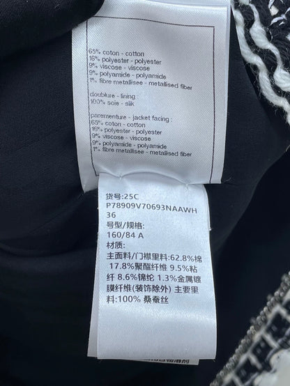 Chanel Black and White Tweed Jacket