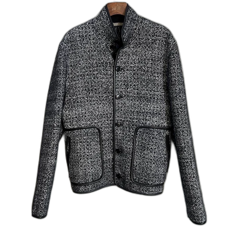 Bottega Veneta Gray Houndstooth Wool Jacket