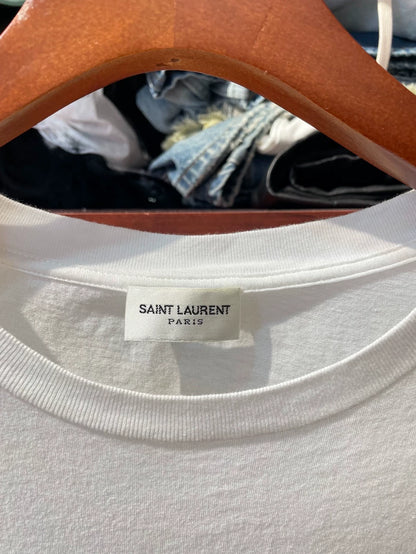 Saint Laurent Logo Lip Print T-Shirt