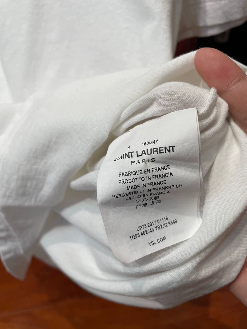 Saint Laurent Logo Lip Print T-Shirt