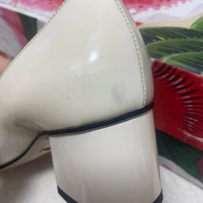 Gucci White Fringe Heel Shoes 0079