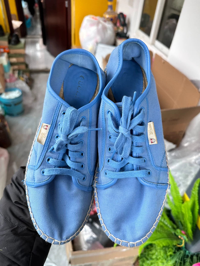 Blue Slip-On Canvas Sneakers from Gucci