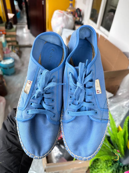 Blue Slip-On Canvas Sneakers from Gucci