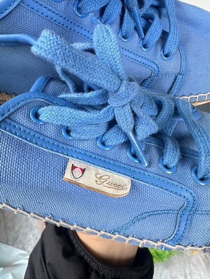 Blue Slip-On Canvas Sneakers from Gucci