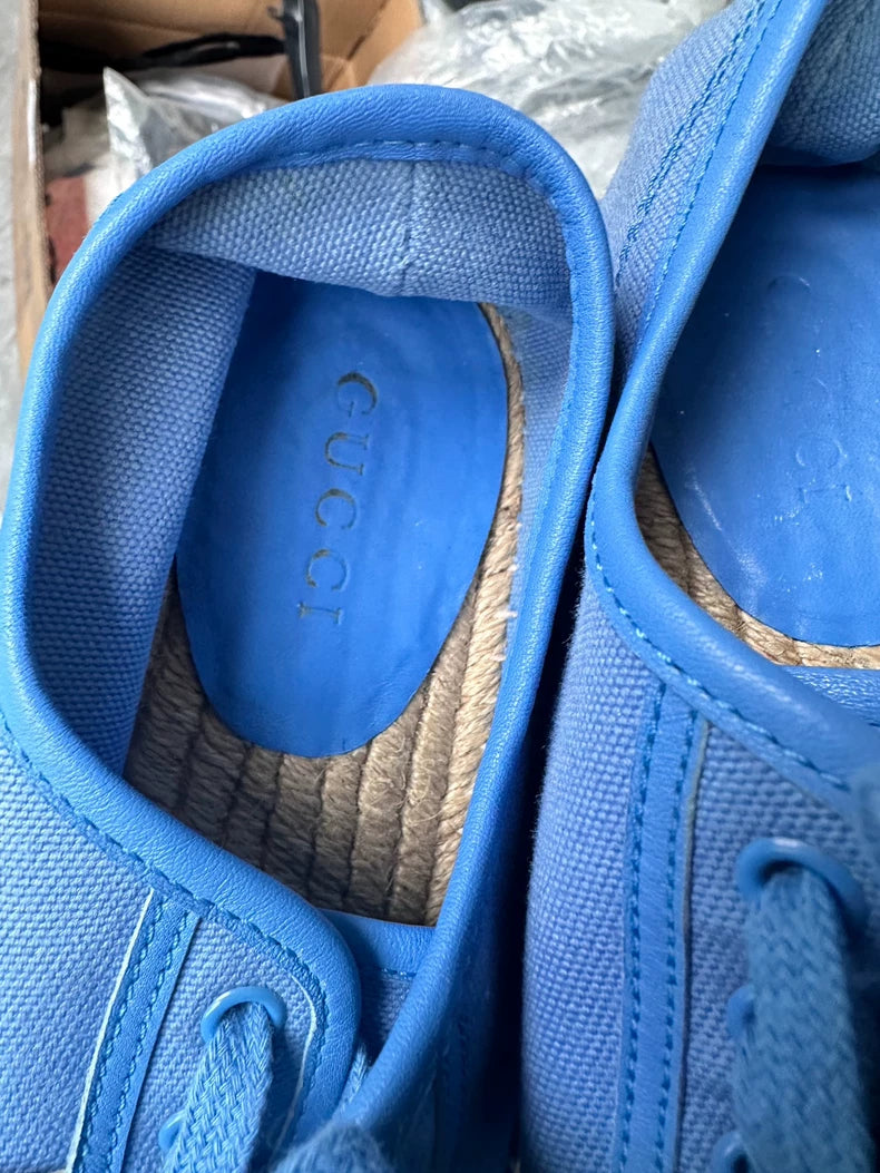 Blue Slip-On Canvas Sneakers from Gucci