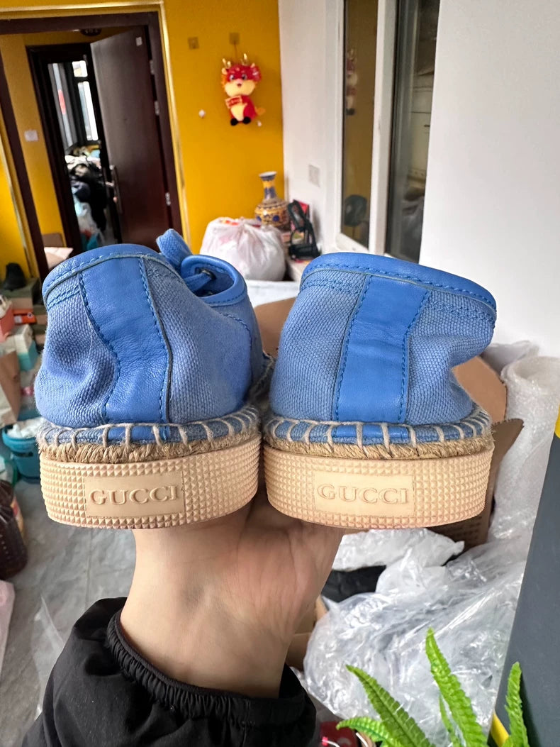 Blue Slip-On Canvas Sneakers from Gucci