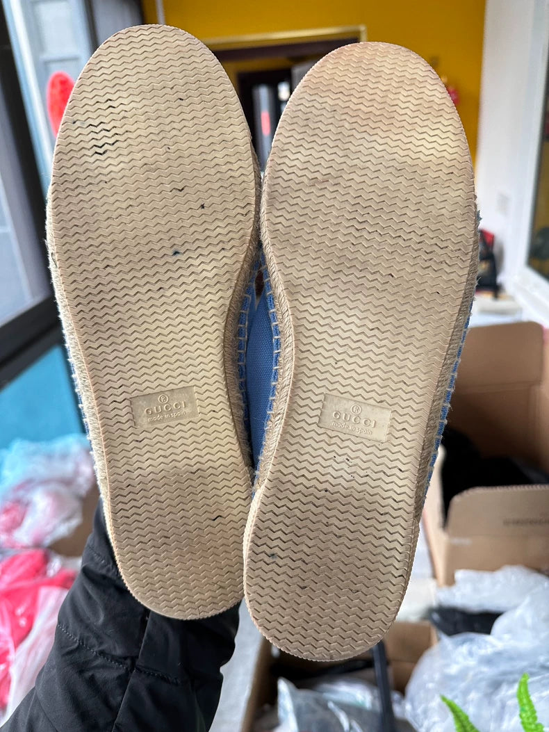 Blue Slip-On Canvas Sneakers from Gucci