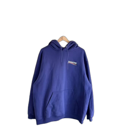 Embroidered Blue Balenciaga Hoodie