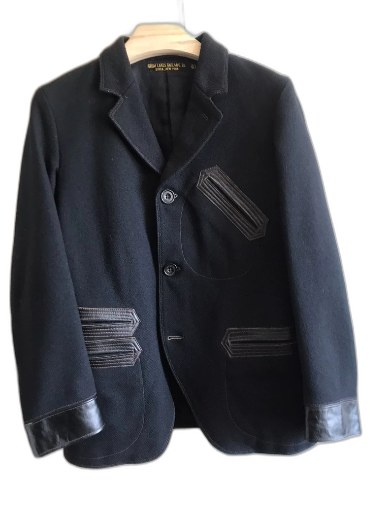 Freewheelers Wool Suit Jacket in Black