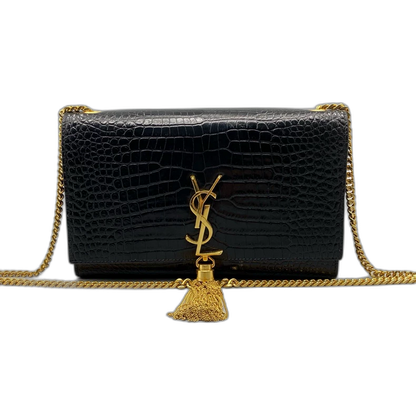 YSL Crocodile Print Tassel Crossbody Bag
