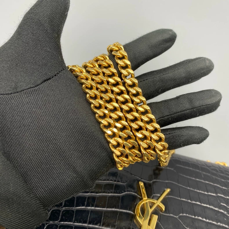 YSL Crocodile Print Tassel Crossbody Bag