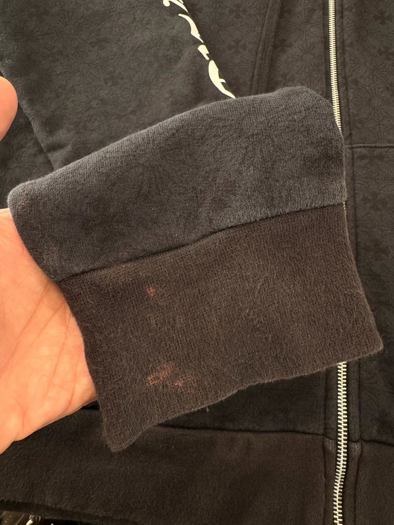 Chrome Hearts Black Zip Hoodie with Logo-yf