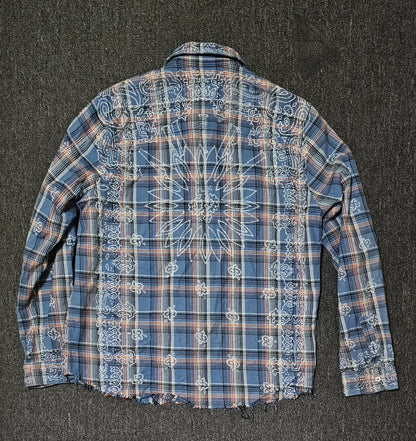 Amiri Bandana Print Fringe Button-Up Shirt-yf