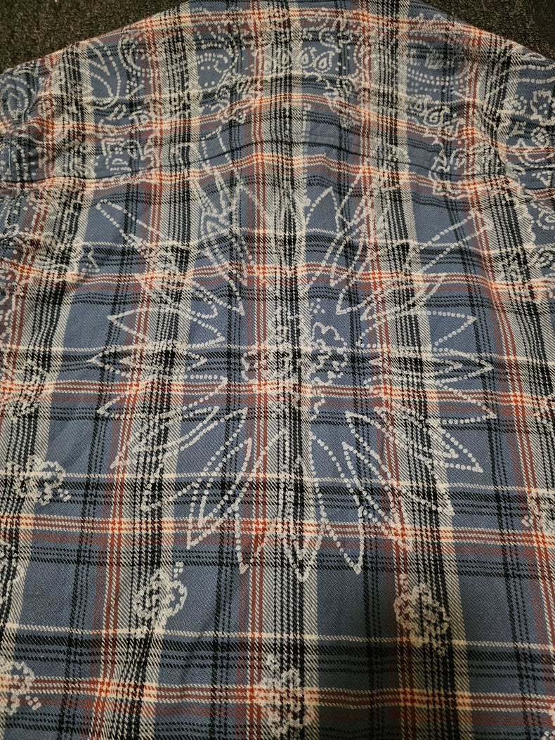 Amiri Bandana Print Fringe Button-Up Shirt-yf