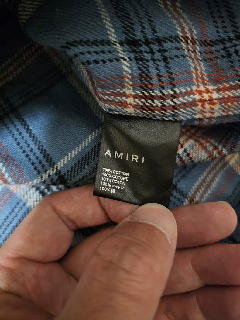 Amiri Bandana Print Fringe Button-Up Shirt-yf