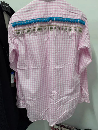COMME DES GARCONS Pink Check Shirt