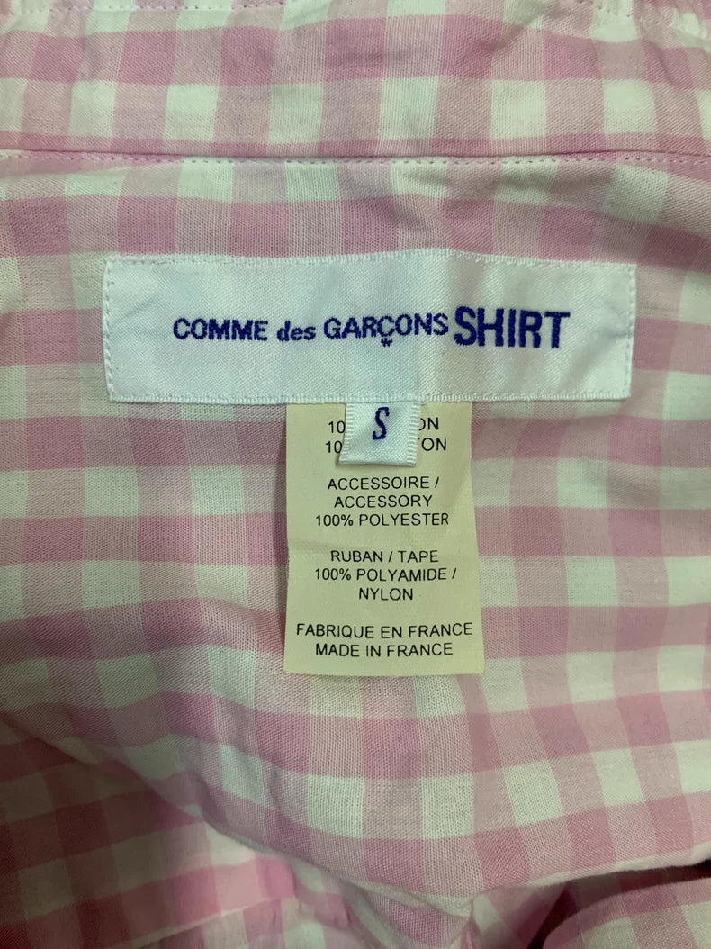 COMME DES GARCONS Pink Check Shirt