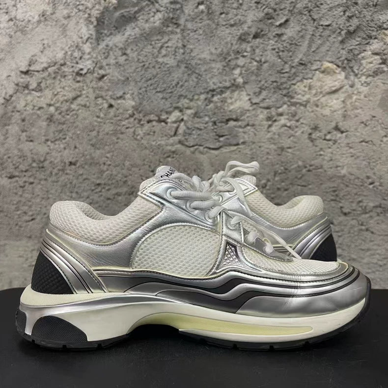 Chanel Silver Sports Sneakers