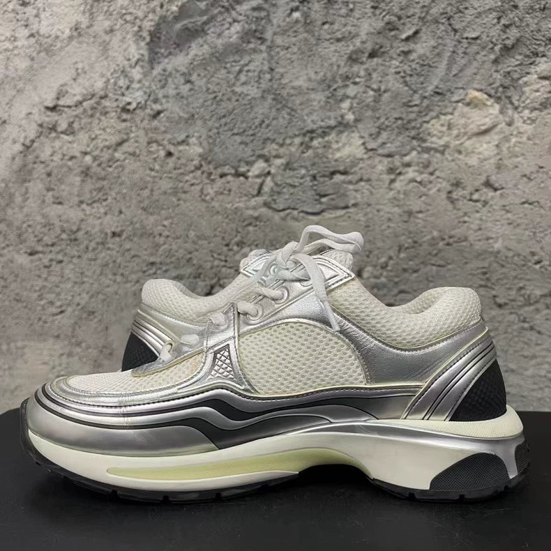Chanel Silver Sports Sneakers