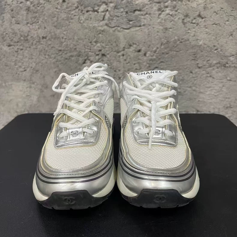Chanel Silver Sports Sneakers